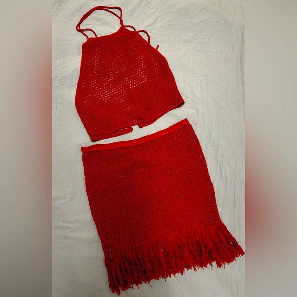 Hand Crafted Dresses & Skirts - HAND KNITTED SET TOP AND SKIRT - XS